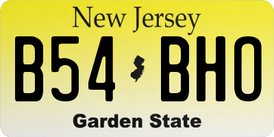 NJ license plate B54BHO