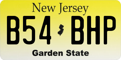 NJ license plate B54BHP