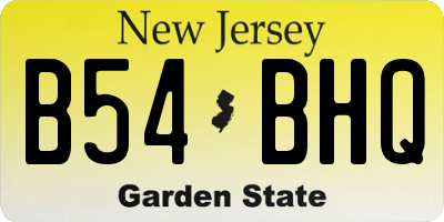 NJ license plate B54BHQ