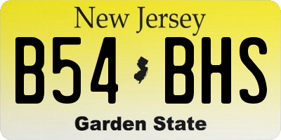 NJ license plate B54BHS