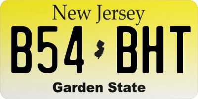 NJ license plate B54BHT