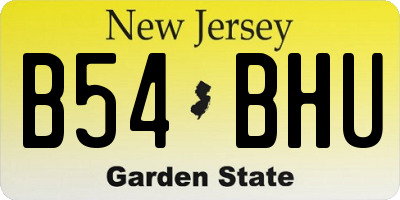 NJ license plate B54BHU