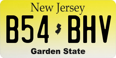 NJ license plate B54BHV