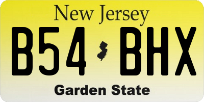 NJ license plate B54BHX
