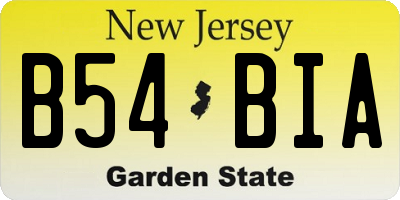 NJ license plate B54BIA