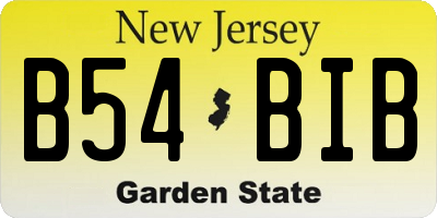 NJ license plate B54BIB