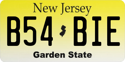 NJ license plate B54BIE