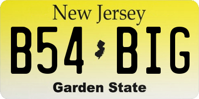 NJ license plate B54BIG