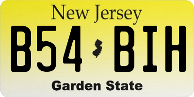 NJ license plate B54BIH