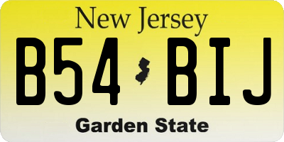 NJ license plate B54BIJ