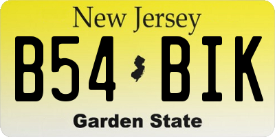 NJ license plate B54BIK