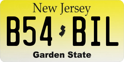 NJ license plate B54BIL