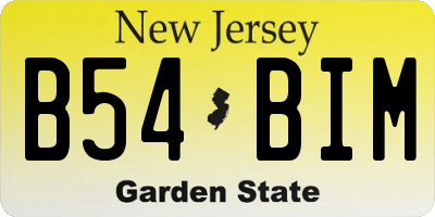 NJ license plate B54BIM
