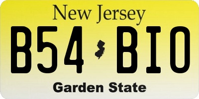 NJ license plate B54BIO