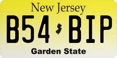 NJ license plate B54BIP