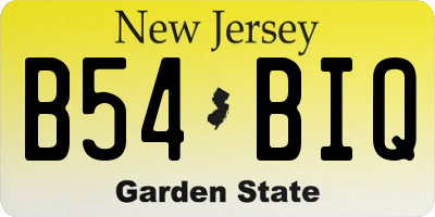 NJ license plate B54BIQ