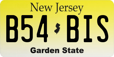 NJ license plate B54BIS