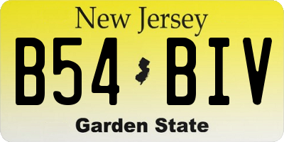NJ license plate B54BIV