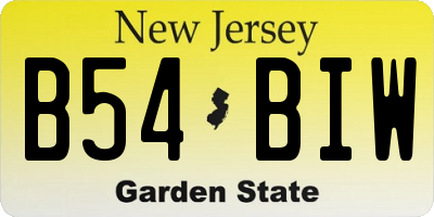 NJ license plate B54BIW