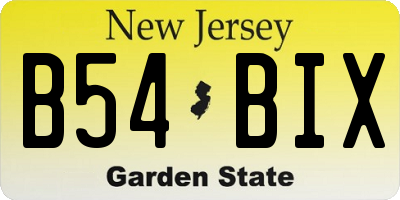 NJ license plate B54BIX