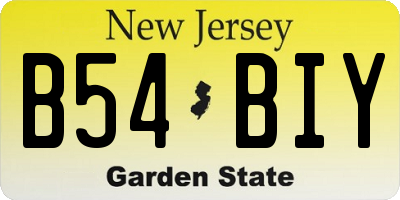 NJ license plate B54BIY