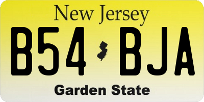 NJ license plate B54BJA