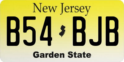 NJ license plate B54BJB