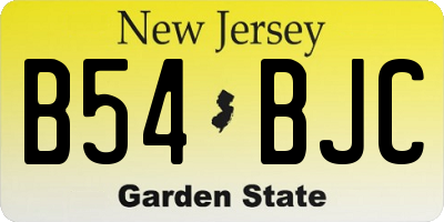 NJ license plate B54BJC