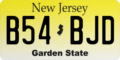 NJ license plate B54BJD