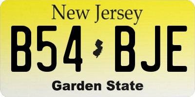 NJ license plate B54BJE