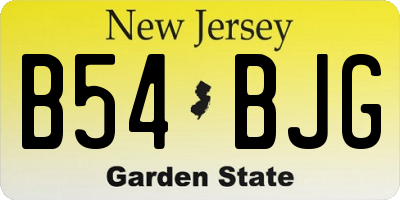NJ license plate B54BJG