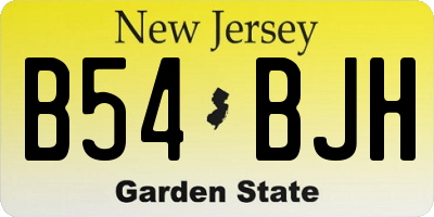 NJ license plate B54BJH