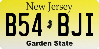 NJ license plate B54BJI