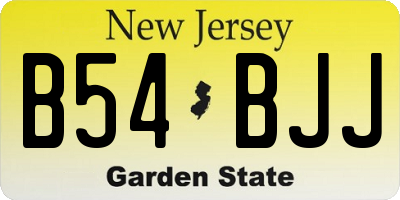 NJ license plate B54BJJ