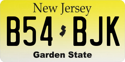 NJ license plate B54BJK