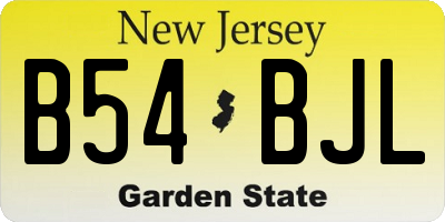 NJ license plate B54BJL