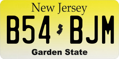 NJ license plate B54BJM
