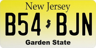 NJ license plate B54BJN
