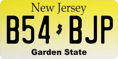 NJ license plate B54BJP