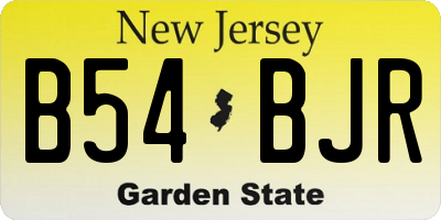 NJ license plate B54BJR