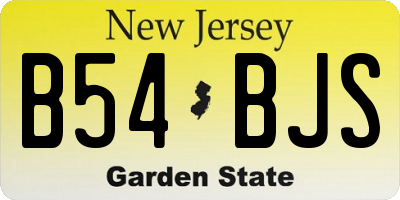 NJ license plate B54BJS