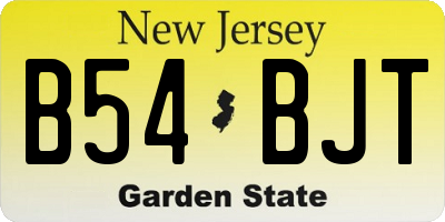 NJ license plate B54BJT