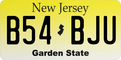 NJ license plate B54BJU
