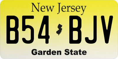 NJ license plate B54BJV