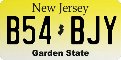 NJ license plate B54BJY