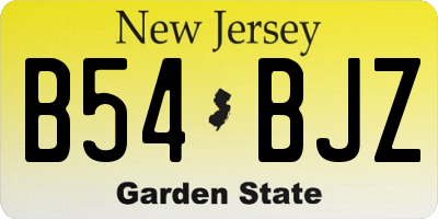 NJ license plate B54BJZ