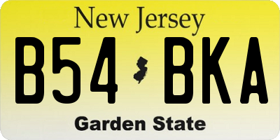 NJ license plate B54BKA