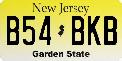 NJ license plate B54BKB