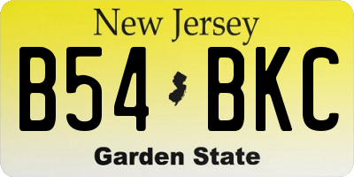 NJ license plate B54BKC