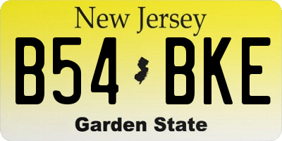 NJ license plate B54BKE